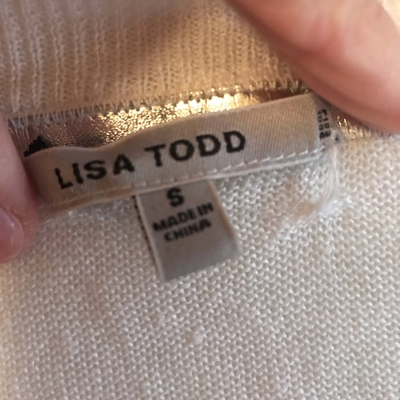 Lisa Todd knit sweater. White. Small. - Picture 3 of 10